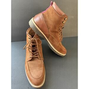 Nine West Mens Madhuri Boots US Size 13 Brown Lace Up Casual Office Workwear